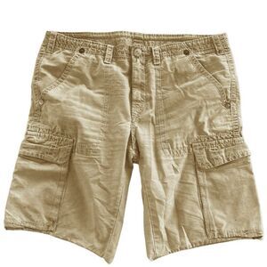True Religion Tan Cargo Shorts for Men